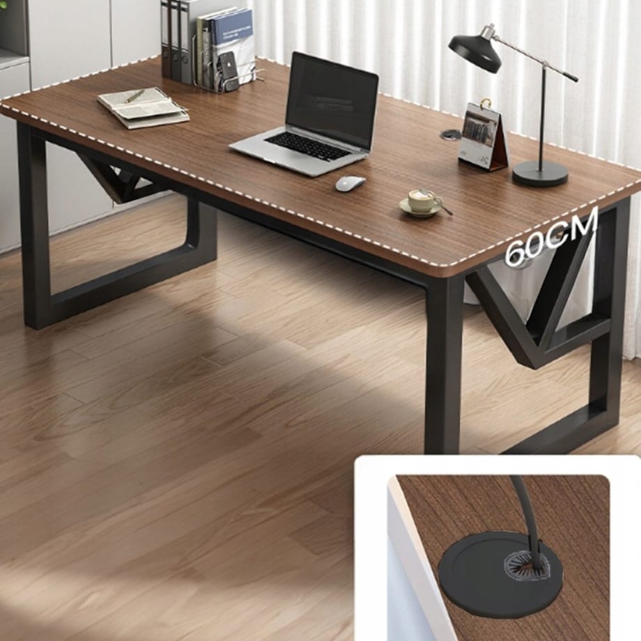 Biurko Gamingowe Nowoczesne Komputerowe Ciemny Buk Industrialne Loft 120 Cm