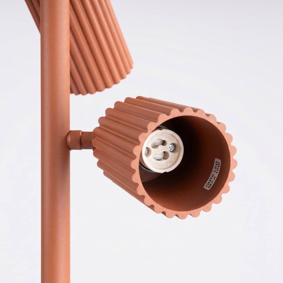 Lampa podłogowa KARBON 3 ochra czerwona