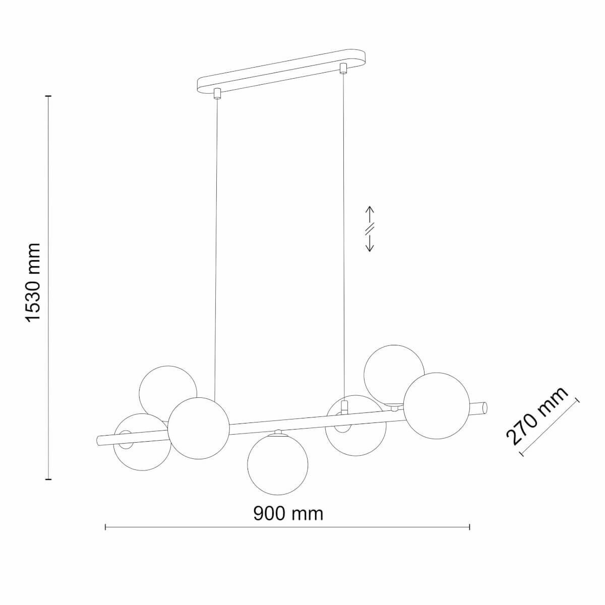 Wisząca lampa kulista ESTERA 5667 TK Lighting molekuły czarne grafit