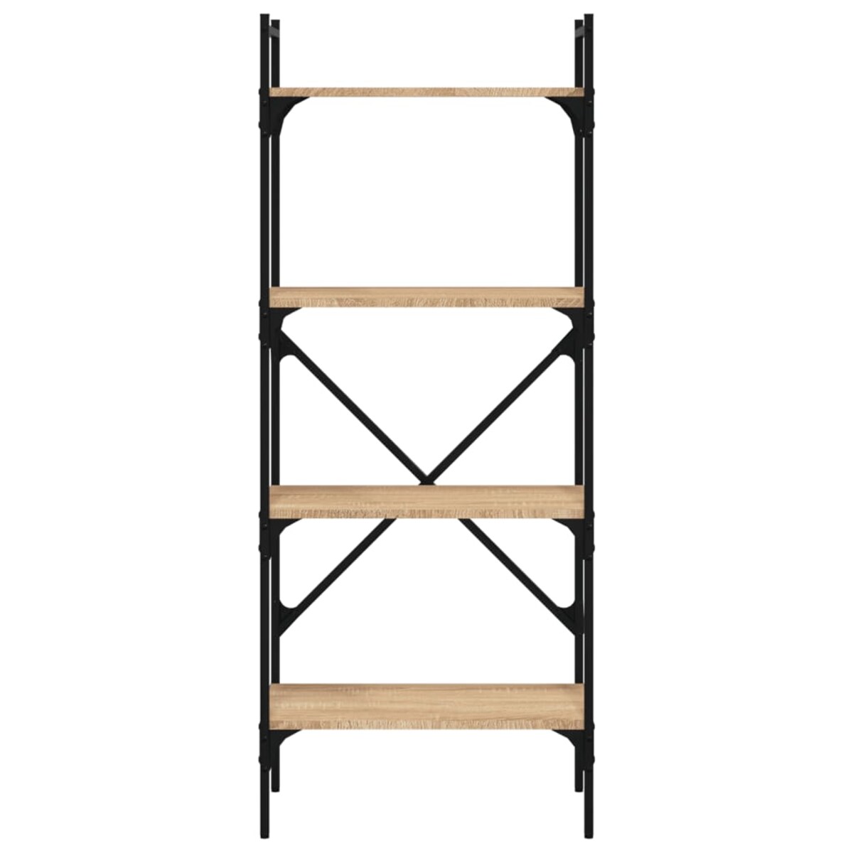 vidaXL 4-poziomowy regał na książki, dąb sonoma, 56x31,5x138,5 cm