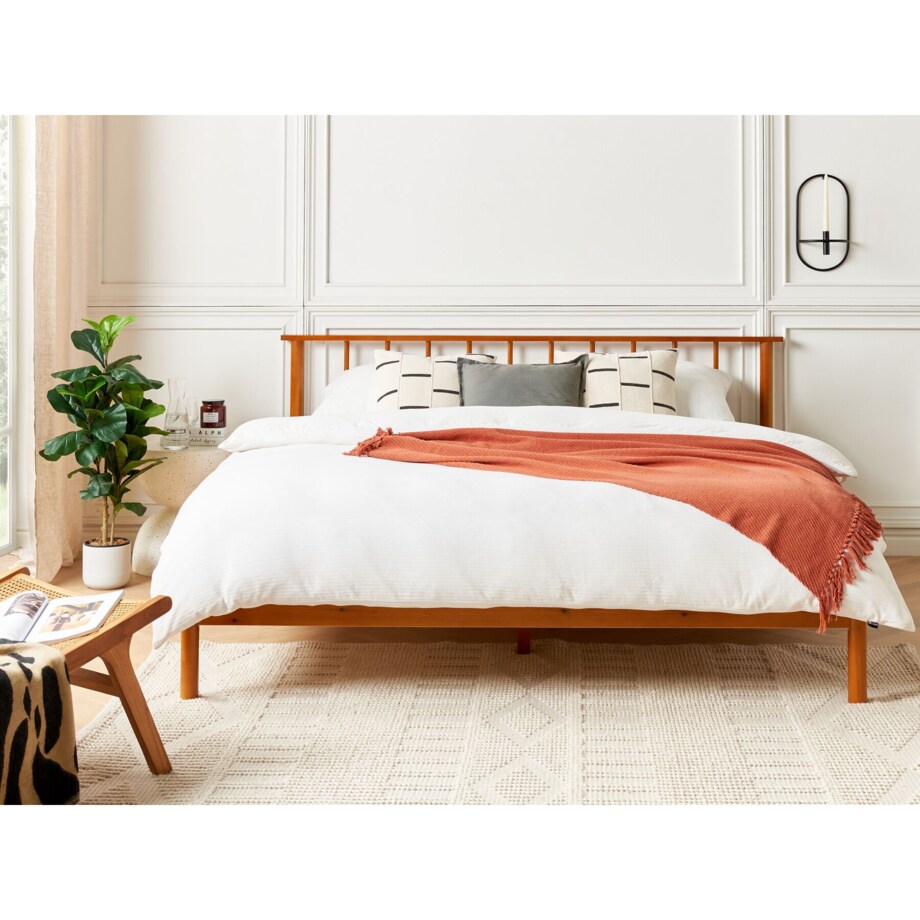 Łóżko drewniane 180 x 200 cm jasne BARRET II