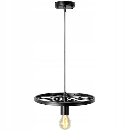 Lampa Wisząca Retro Koło Loft Czarna E27