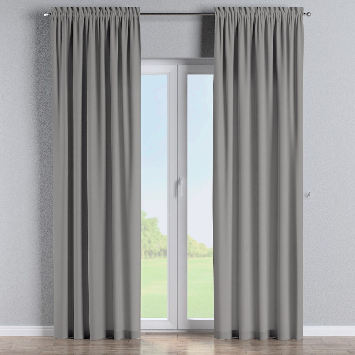 Zasłona na kanale z grzywką 1 szt. 130x245 szary