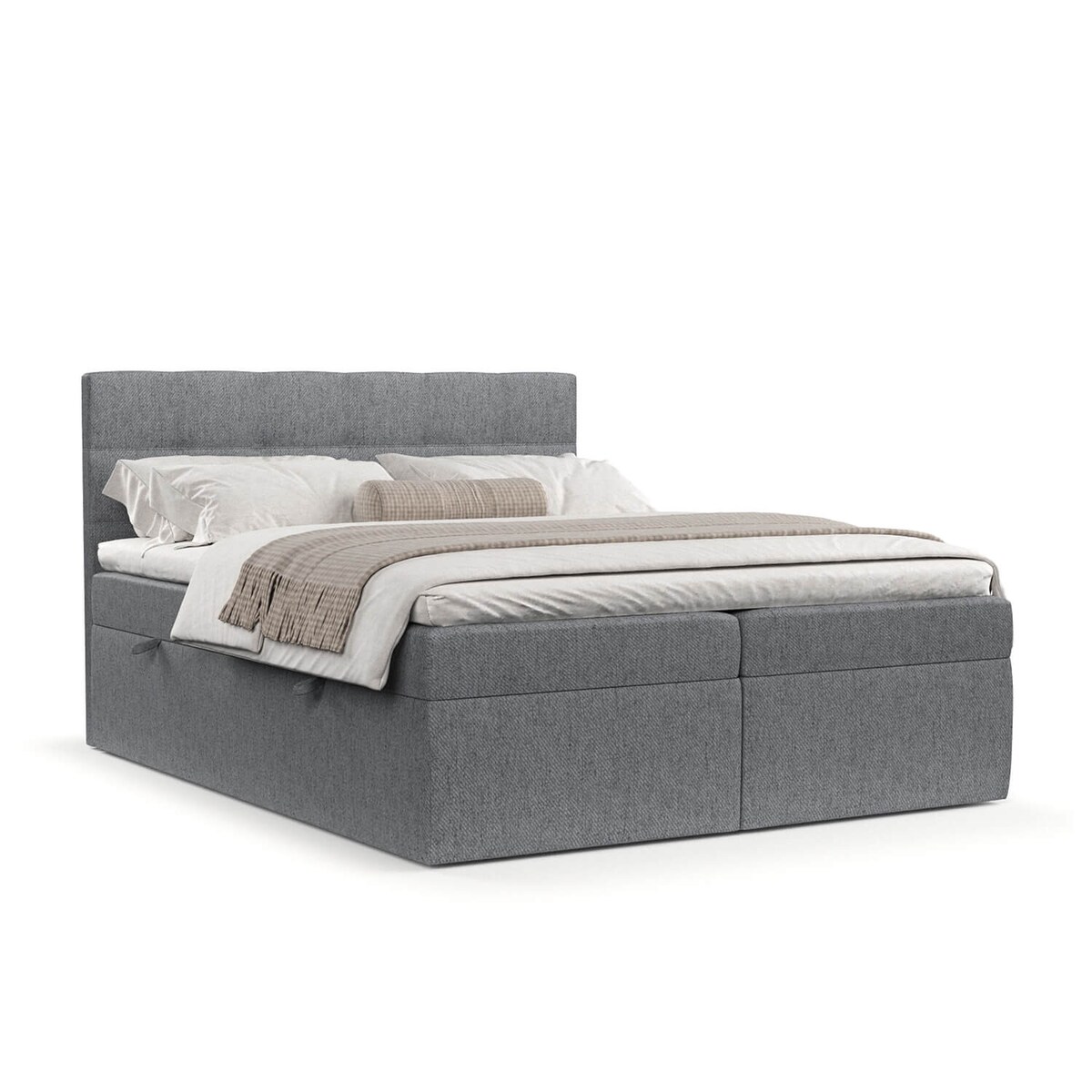 Łóżko tapicerowane LEAN 180x200 z pojemnikiem, Szary, tkanina Neve 90