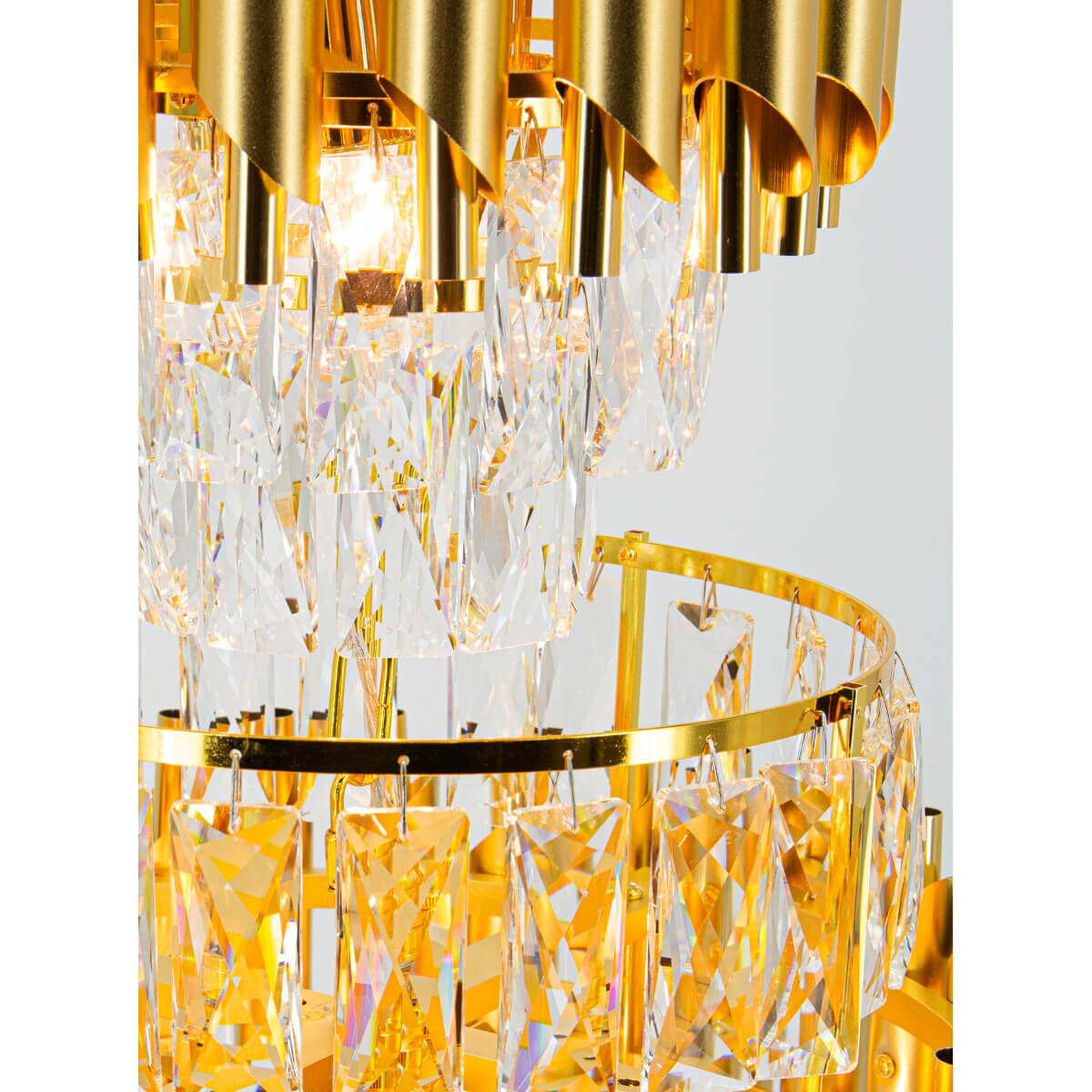 Wisząca lampa Wersal 6231/6 TR żyrandol z kryształkami do salonu złoty