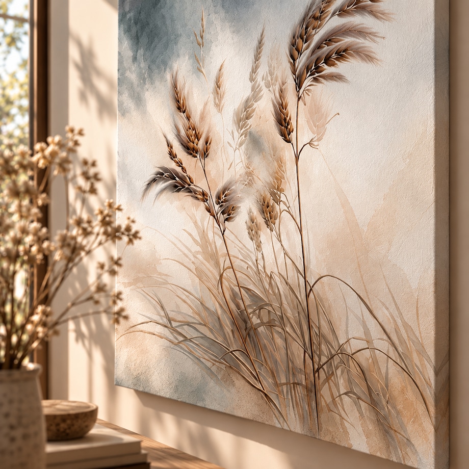 Obraz Trawy pampasowe– styl boho