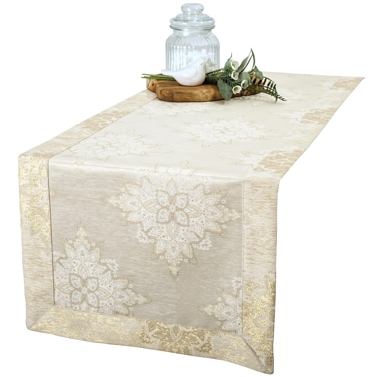 Bieżnik plamoodporny LX-6475-3260 - 40x140 cm - beżowy - 40cm x 140cm