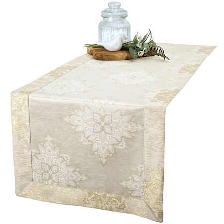 Bieżnik plamoodporny LX-6475-3260 - 40x140 cm - beżowy - 40cm x 140cm