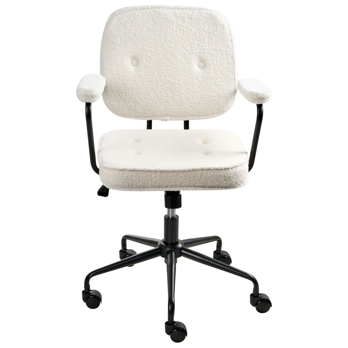 Krzesło obrotowe PAWNEE Boucle Złamana biel