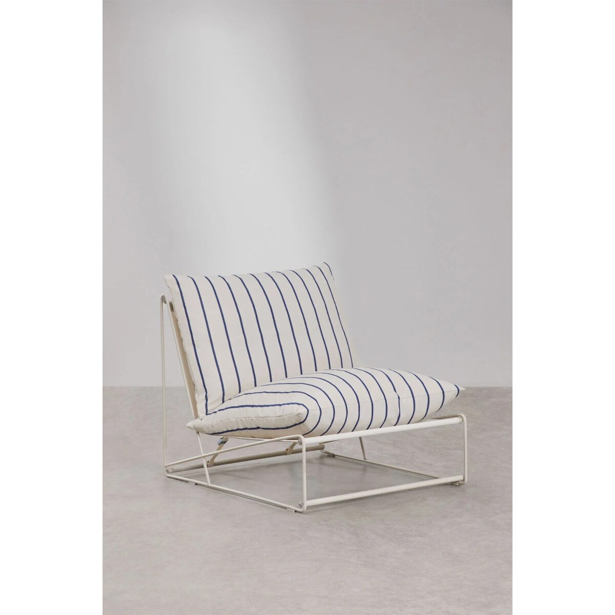 Fotel ogrodowy Amaro paski biało-granatowe