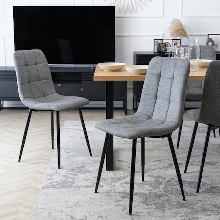 Krzesło Tapicerowane Kuchenne Do Jadalni Kuchni Salonu Loft Szare PERU 2