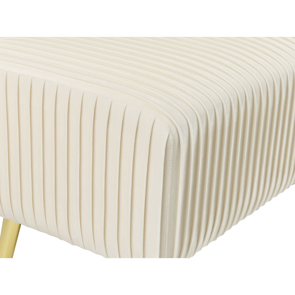 Ławka do sypialni welurowa kremowa PATERSON