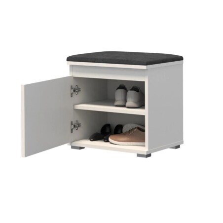 Szafka na buty z siedziskiem i wieszakiem SINGAPUR 50 biała/szara