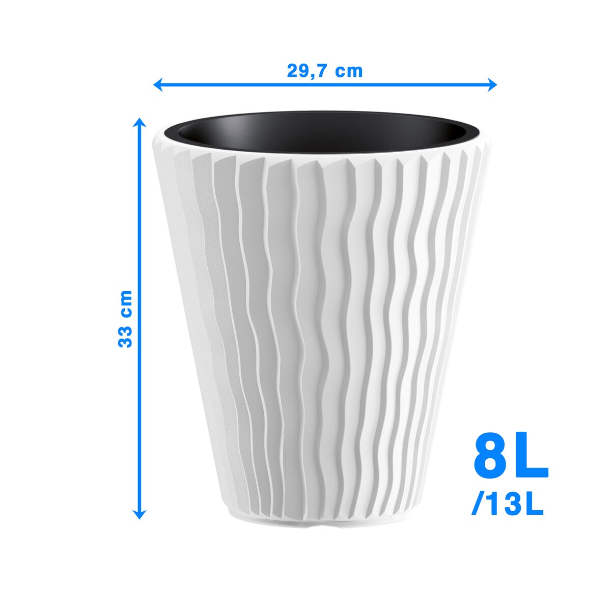 Doniczka Donica Ogrodowa 29,7 Cm Okrągła Na Taras Do Ogrodu Domu Biała