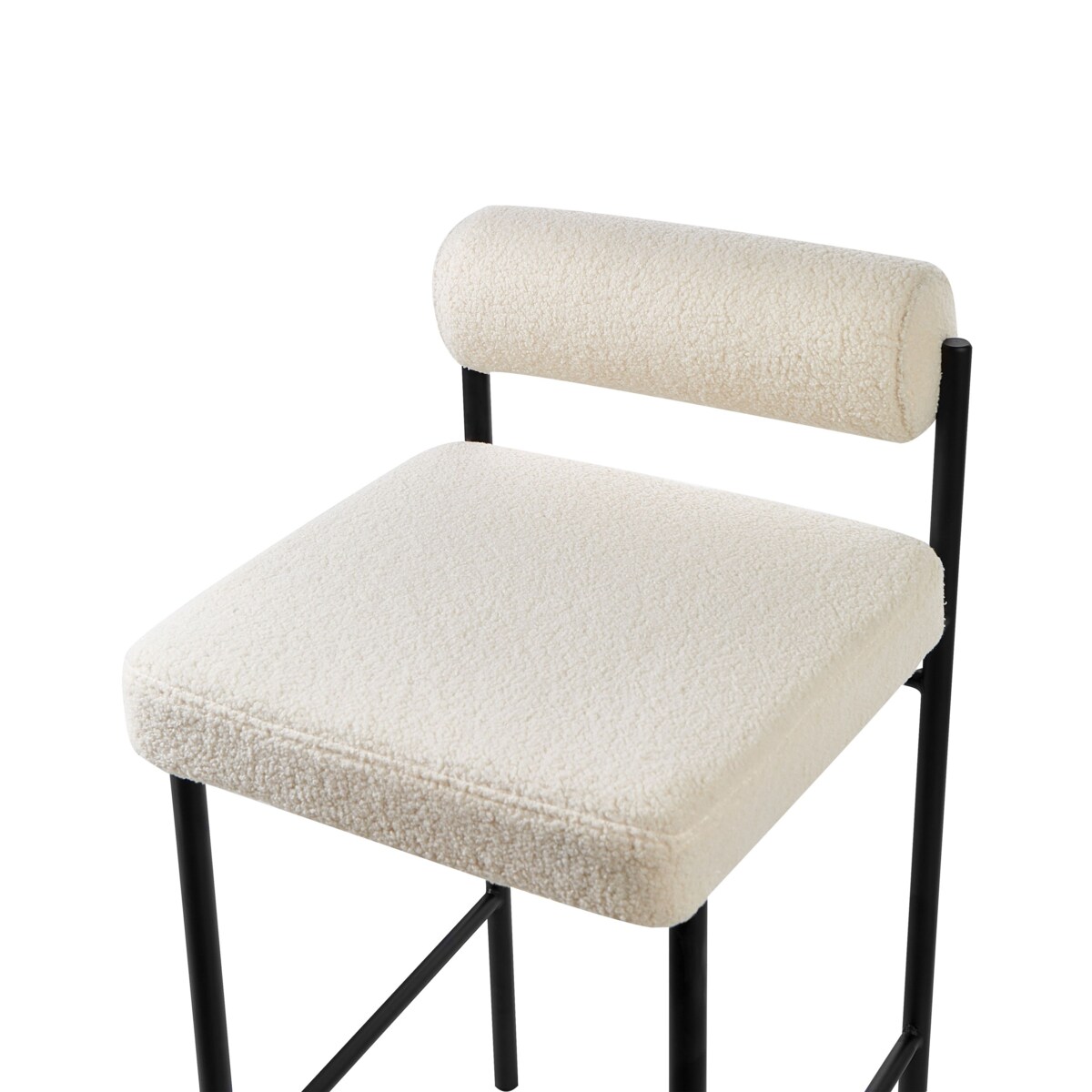 Krzesło barowe Zestaw 2 Boucle Złamana biel AMAYA