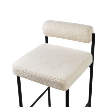 Krzesło barowe Zestaw 2 Boucle Złamana biel AMAYA