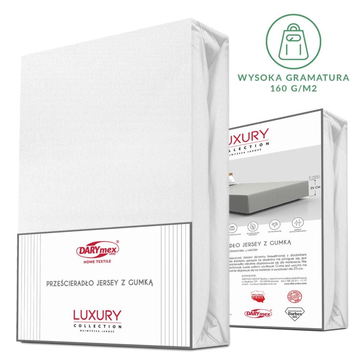 Prześcieradło z bawełny jersey z elastanem z gumką 90x200 kolor biały