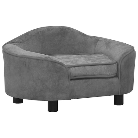 vidaXL Sofa dla psa, szara, 67x47x36 cm, pluszowa