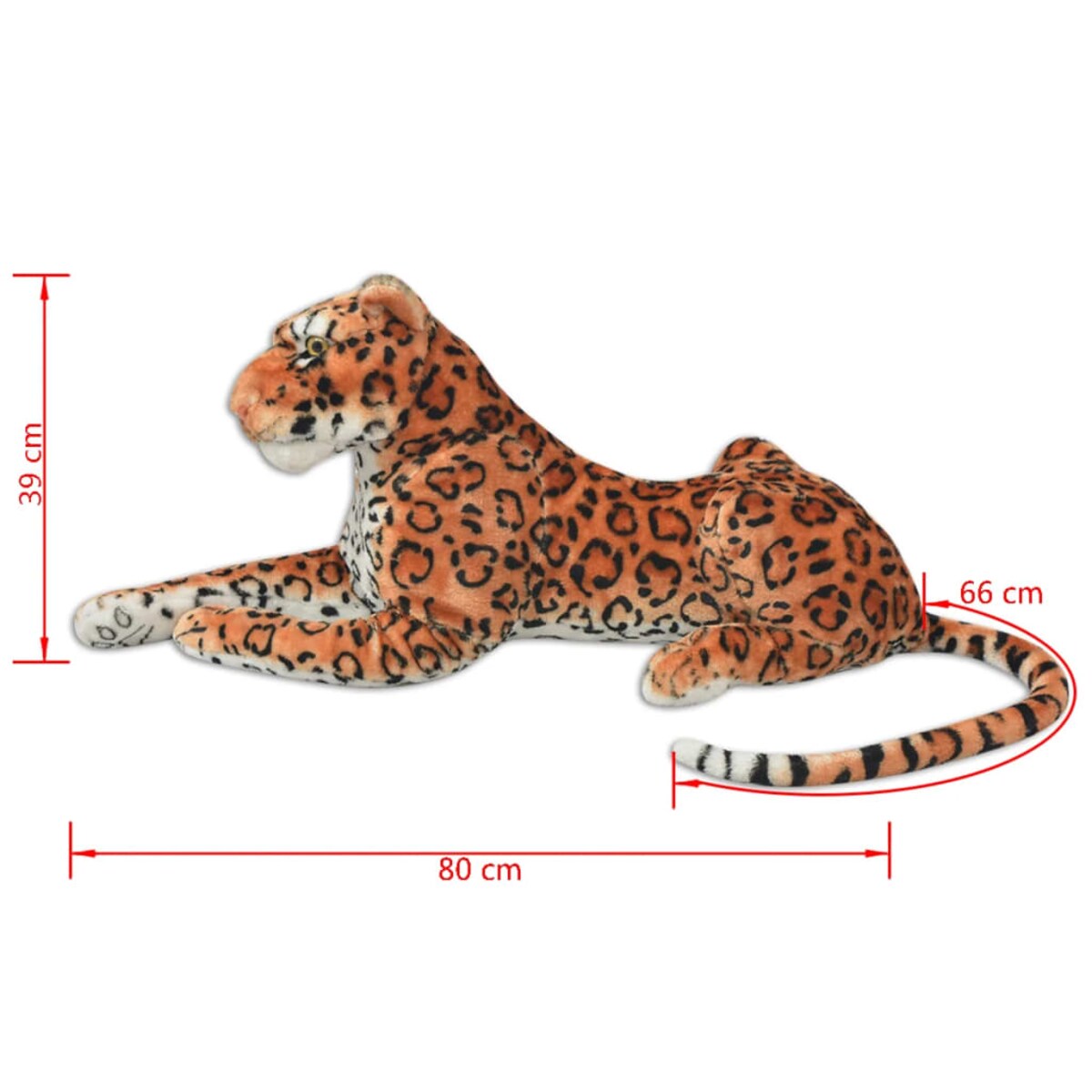 vidaXL Pluszowy leopard XXL brązowy