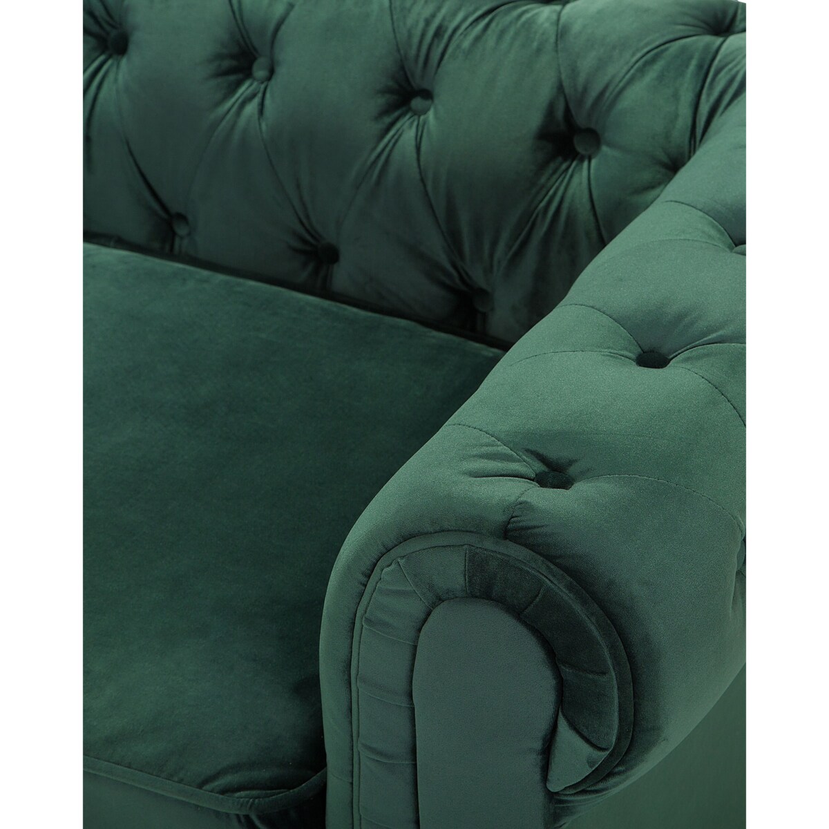 Fotel welurowy zielony CHESTERFIELD