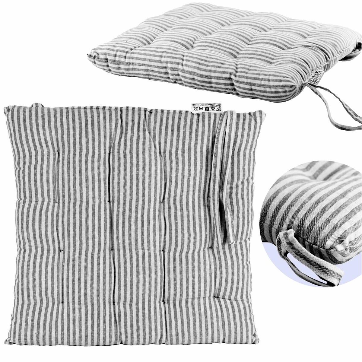 Poduszka Na Krzesło Ogrodowe Do Domu Na Taras 40X40 Cm Czarne