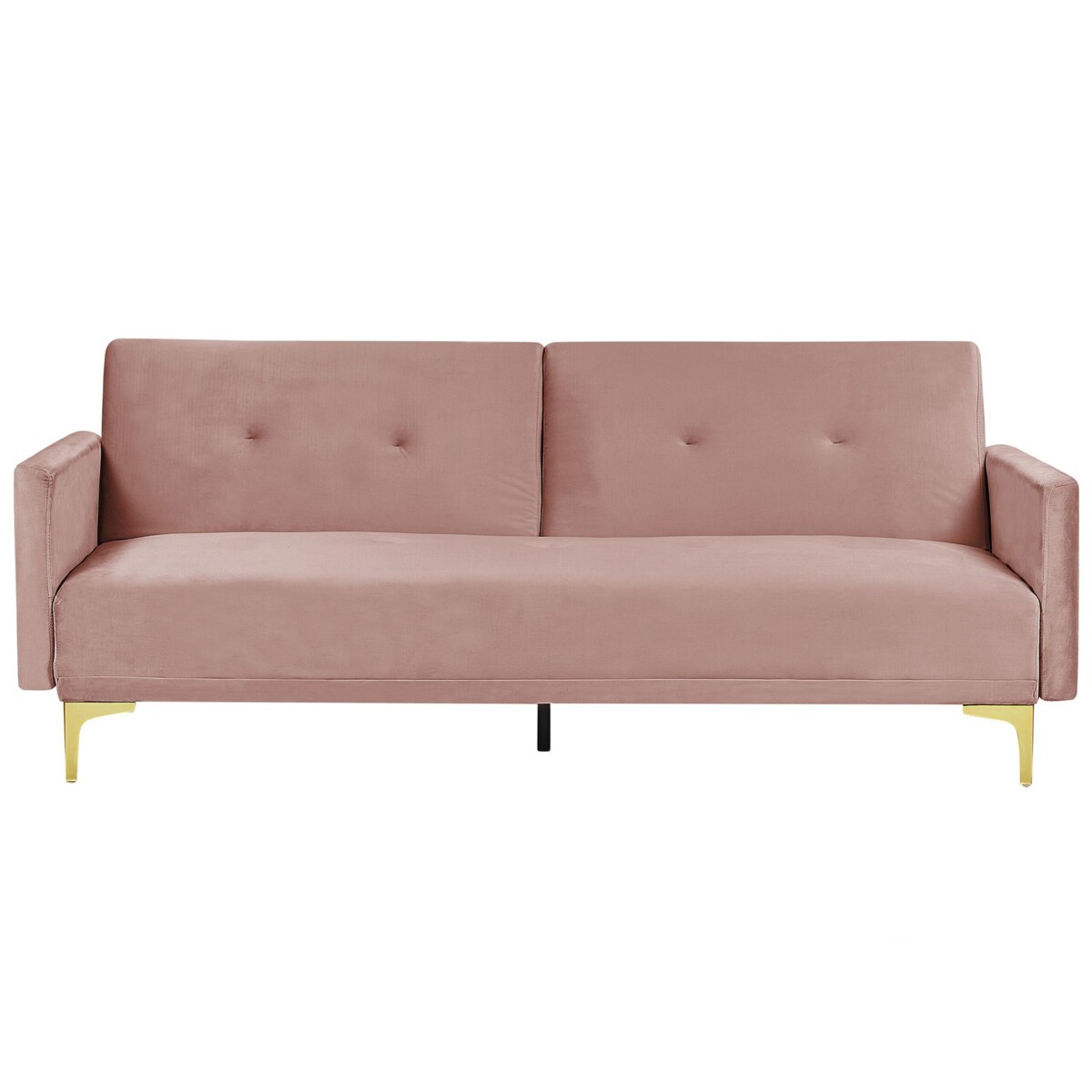 Sofa rozkładana welurowa różowa LUCAN