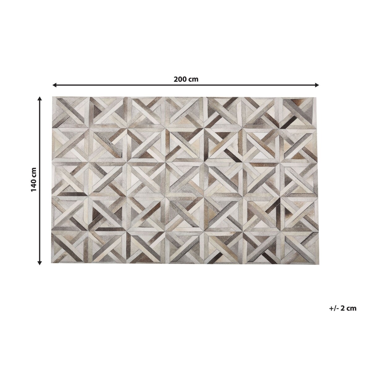 Dywan patchworkowy skórzany 140 x 200 cm brązowo-beżowy TAYTAN
