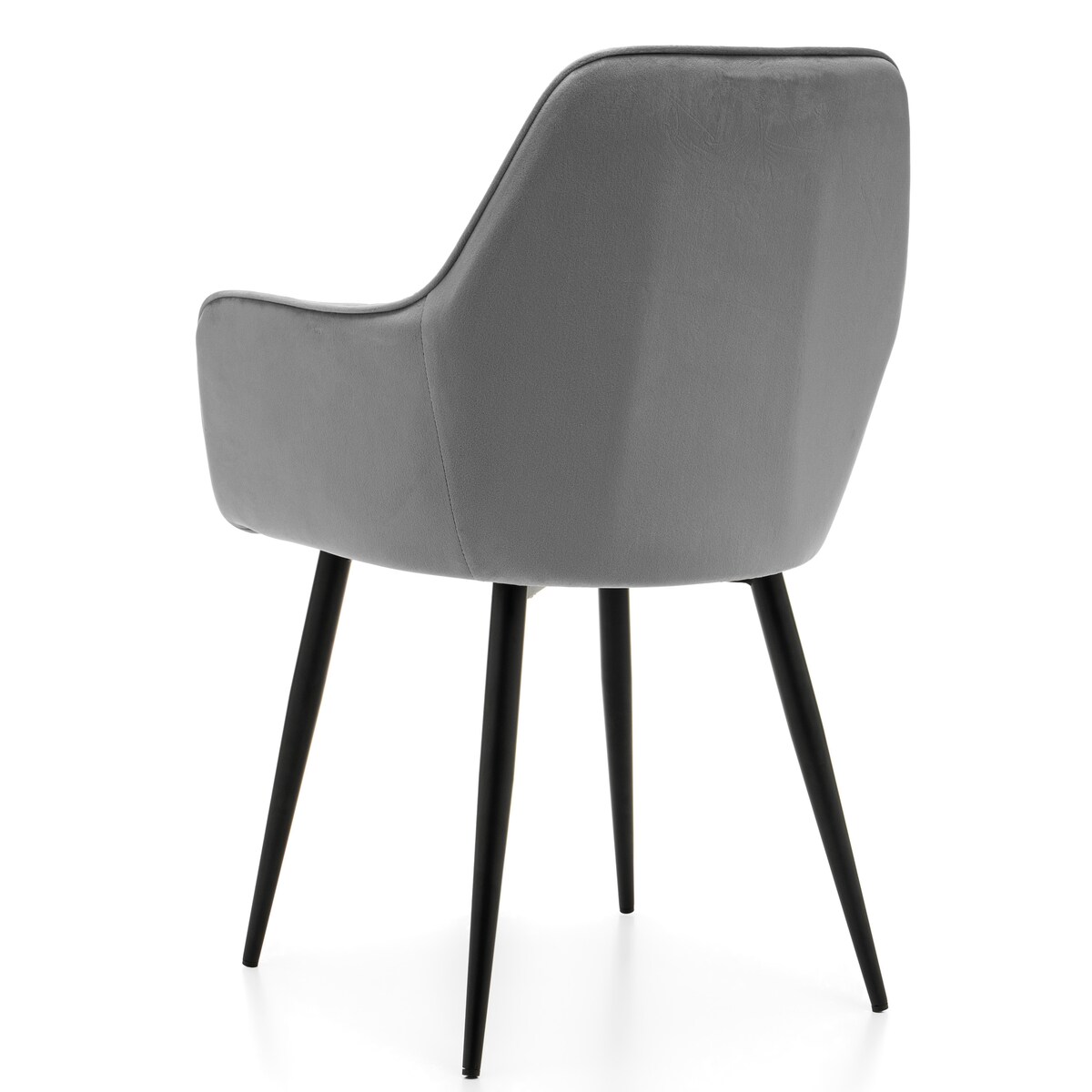 Krzesło tapicerowane EMILIA jasnoszara welur salon jadalnia