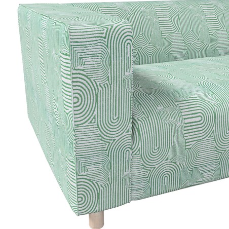 Pokrowiec na sofę Klippan 2-osobową, miętowe łuki na kremowym tle, 177 x 88 x 66 cm, Cosy Home