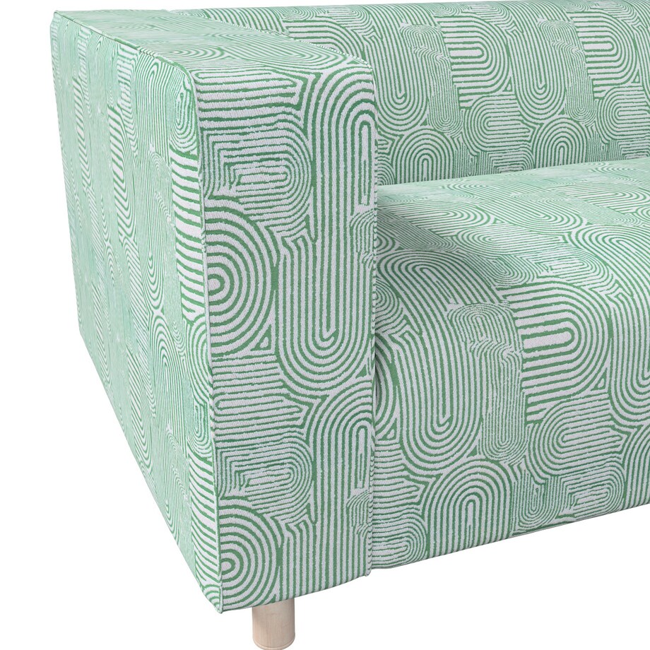 Pokrowiec na sofę Klippan 2-osobową, miętowe łuki na kremowym tle, 177 x 88 x 66 cm, Cosy Home