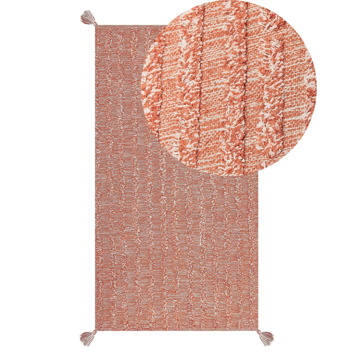 Dywan bawełniany 80 x 150 cm pomarańczowy MUGLA