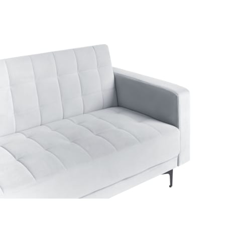 Sofa prawostronna rozkładana welurowa jasnoszara ABERDEEN