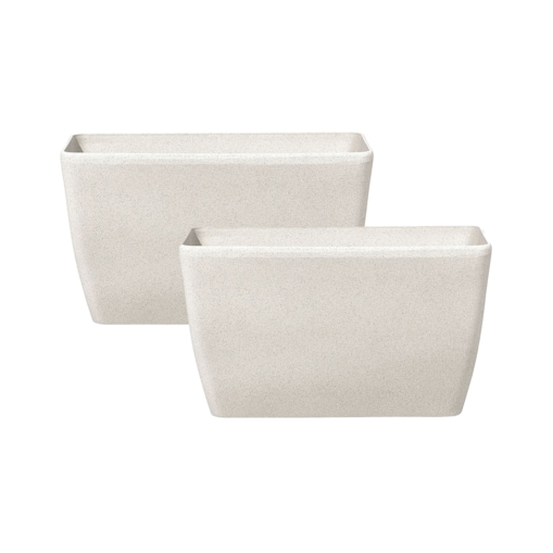Zestaw 2 doniczek BARIS Kamień 74 cm Beżowy