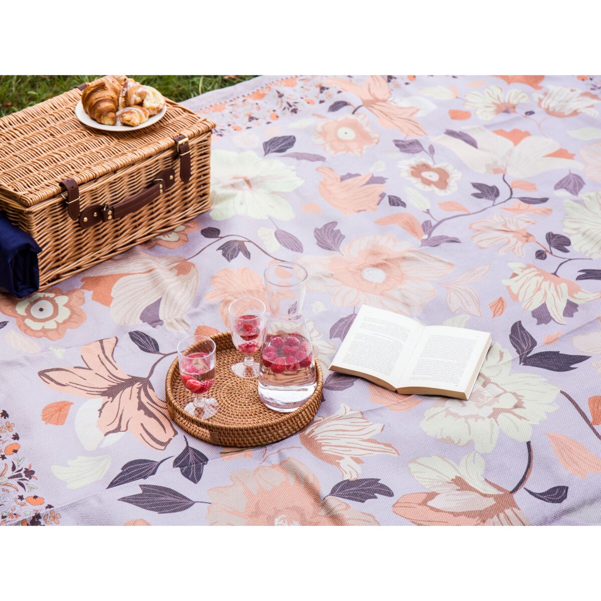 Koc piknikowy TUFKI 200 x 200 cm Purpurowy