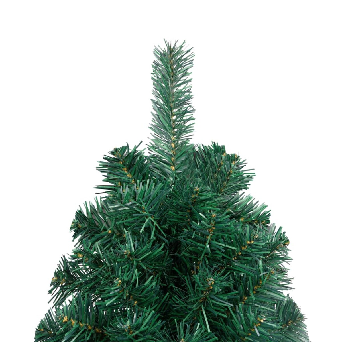 vidaXL Choinka z lampkami i bombkami, połówka, zielona, 120 cm