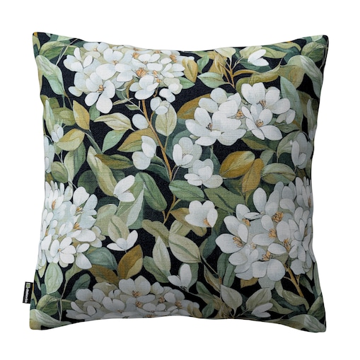 Poszewka Kinga na poduszkę 43x43 jasne kwiaty na czarnym tle