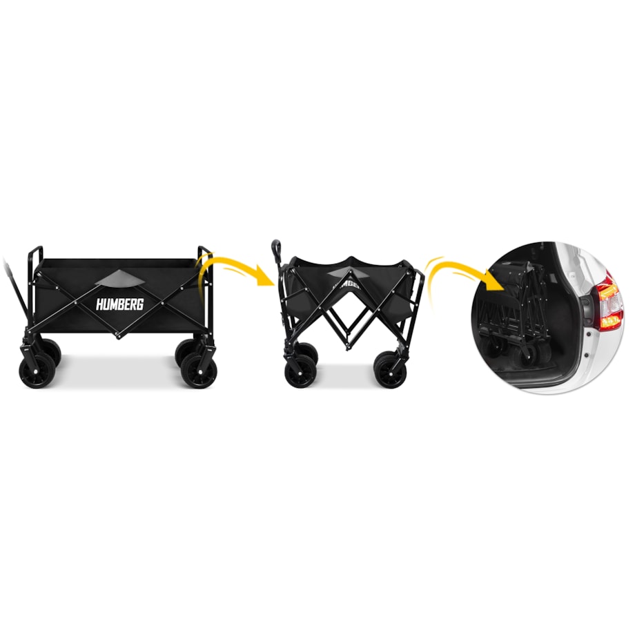 Wózek ogrodowy transportowy turystyczny plażowy składany 100L 90kg Humberg HM-512