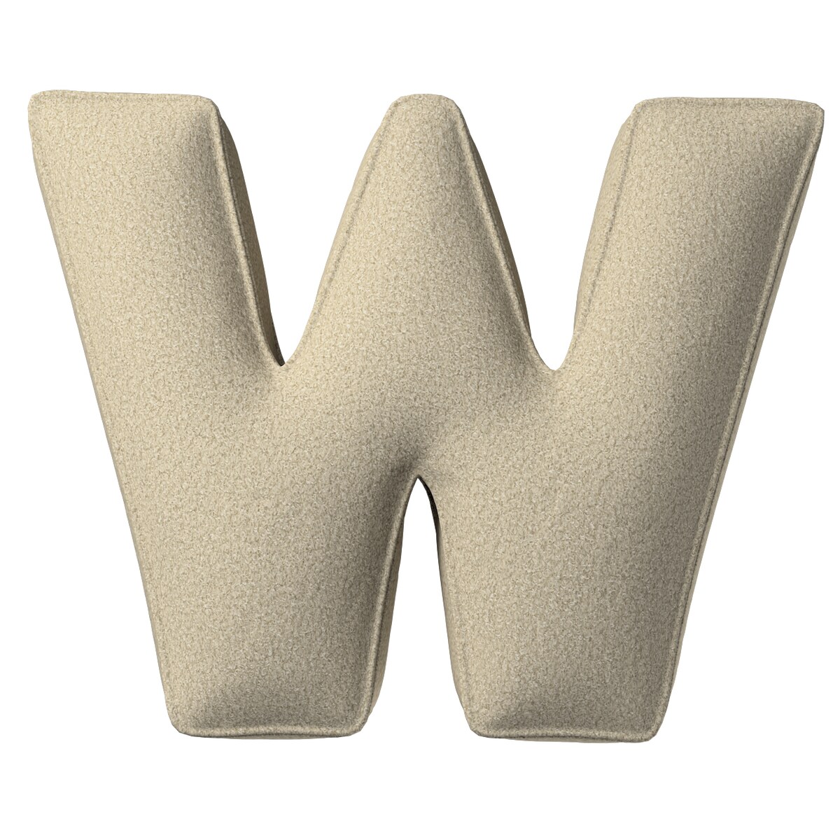 Poduszka literka W, jasny beż, 35x40cm, Boucle