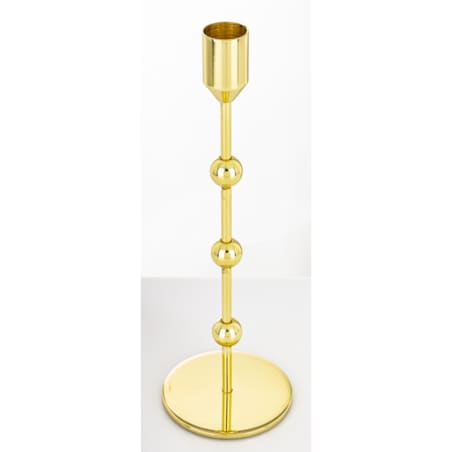 Świecznik metalowy złoty 24x8 x8 cm SOTILLE z 3 kulkami