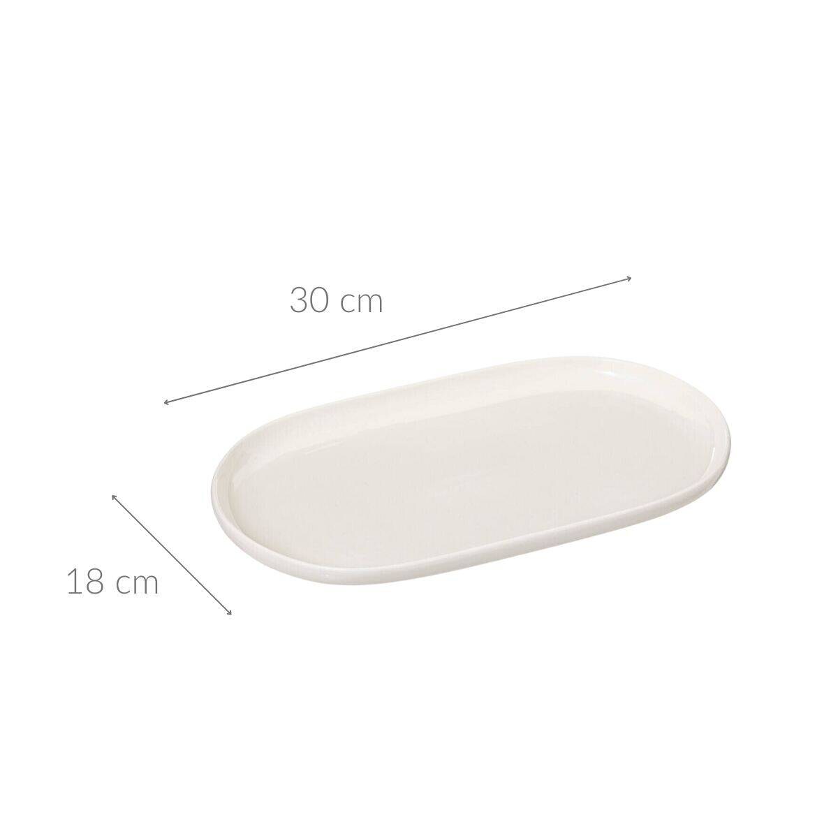 Talerz na ciasto porcelanowy NORA, 30 x 18 cm