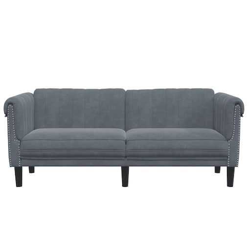 vidaXL Sofa dwuosobowa, ciemnoszara, aksamit