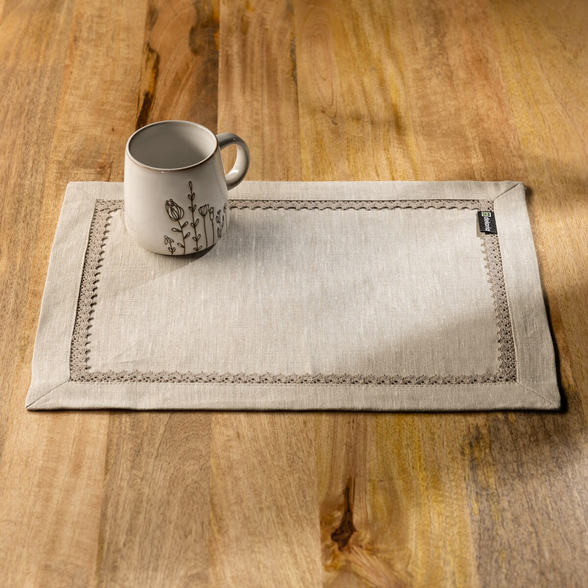 Podkładka z koronką 30x40 cm 2 szt. 30x40 naturalny len