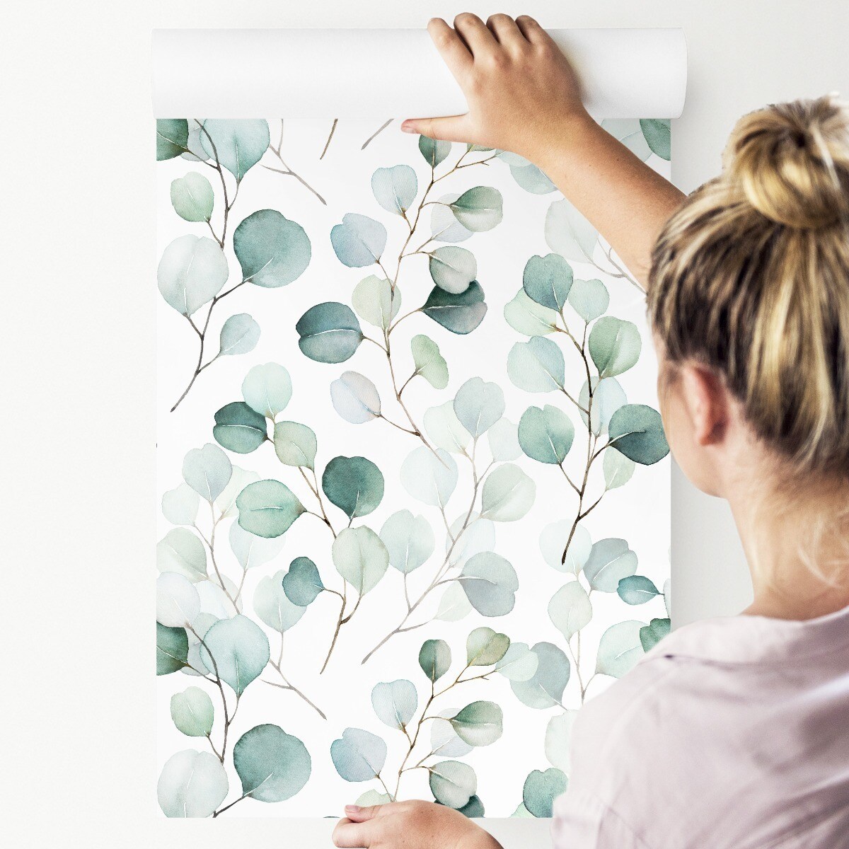 Tapeta Delikatne AKWARELOWE Liście Rośliny