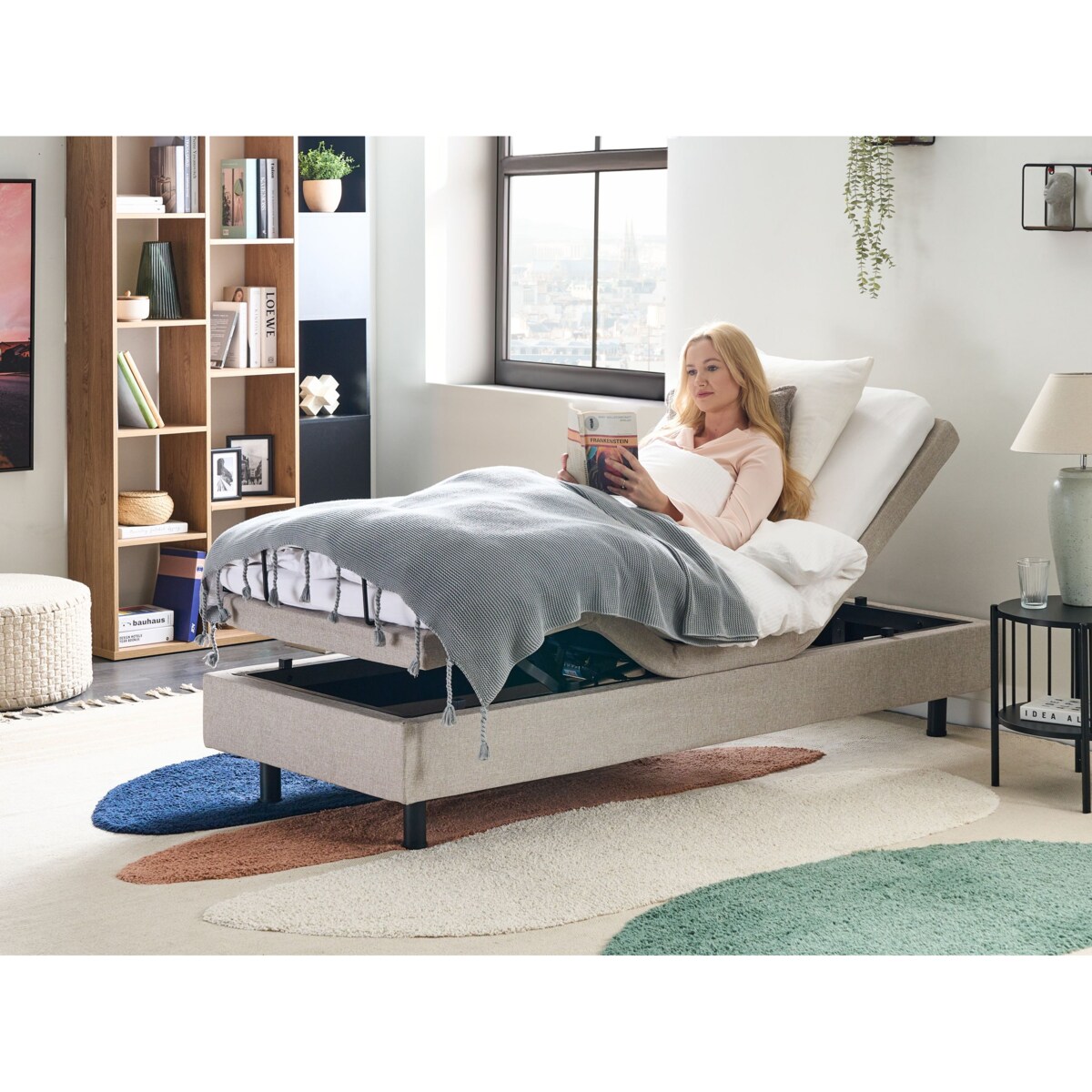 Łóżko regulowane bez zagłówka DUKE 80 x 200 cm Beżowy