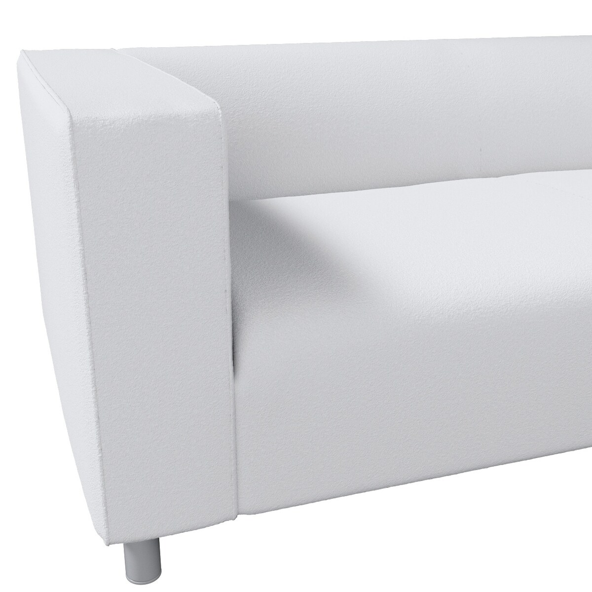 Pokrowiec na sofę Klippan 4-osobową, biała bukla, 246 x 86 x 66 cm, Boucle Teddy