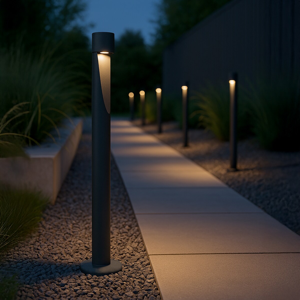Lampa ogrodowa słupek LED 5W IP65 TK Lighting SENA M grafit 60 cm 3000K do ścieżek i podjazdu