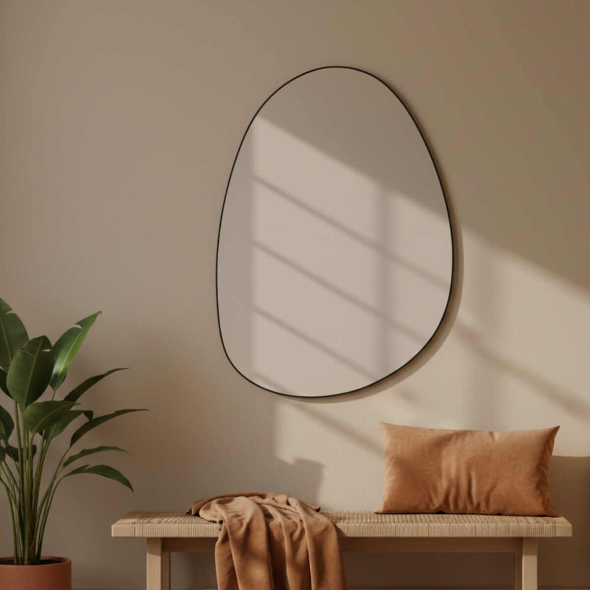 Dekoracyjne lustro wiszące ASYM, 75 x 55 cm