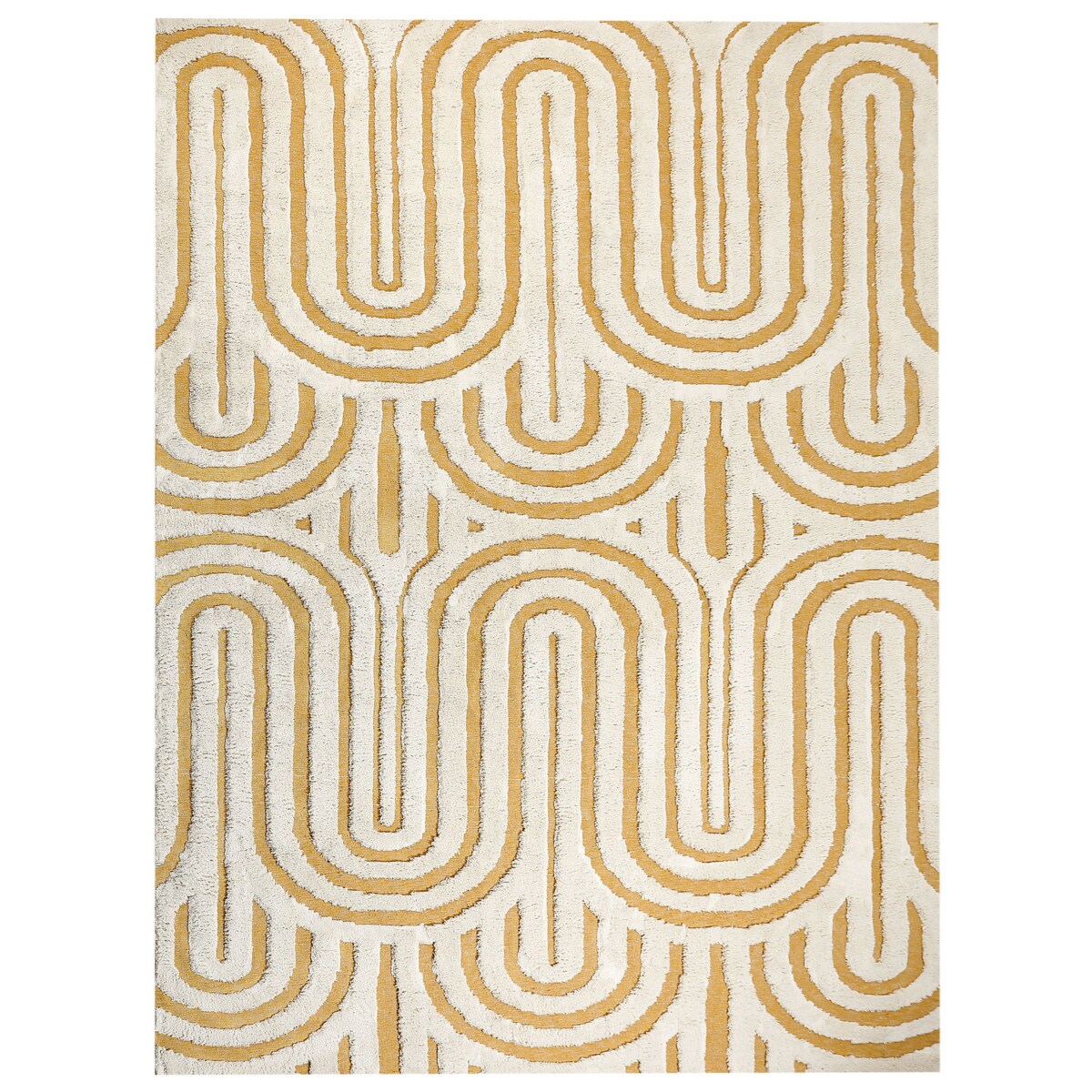 Dywan bawełniany 300 x 400 cm złamana biel z żółtym PERAI