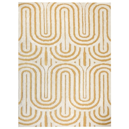 Dywan bawełniany 300 x 400 cm złamana biel z żółtym PERAI