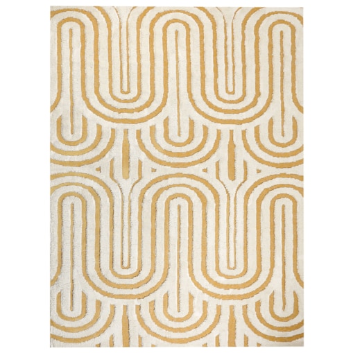 Dywan bawełniany 300 x 400 cm złamana biel z żółtym PERAI